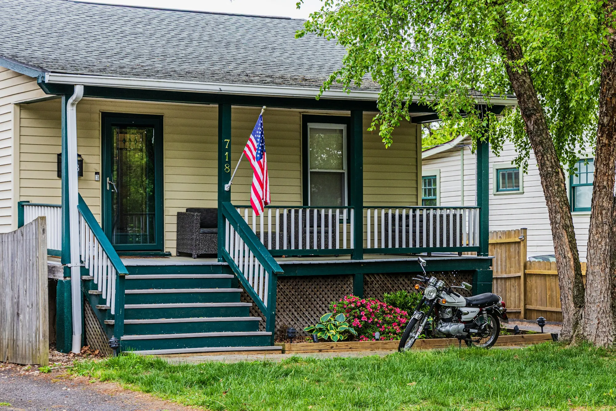 Modest house with a covered front porch